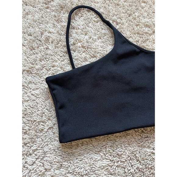 Zara Women's Asymmetric Crop Top in Black Size SMALL - Picture 2 of 5